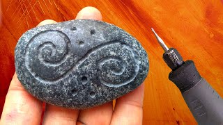 🗿 HOW TO ENGRAVE and CARVING STONE with DREMEL for beginners. [VERY EASY] STONE CARVING