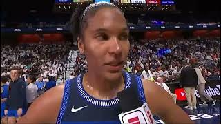 Alyssa Thomas sideline interview ahead of the fourth quarter