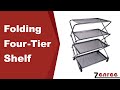 Zenree 4tier folding multiuse shelf removable mesh trays black