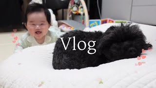 Vlog) 혼자 잠드는 4개월 아기 분리수면👶🏻ㅣ애개육아🤍ㅣ아기 유산균ㅣ육아 브이로그ㅣ충격파 치료 효과🏥ㅣ소복갈비ㅣ아기옷 언박싱ㅣ베베드피노 여름 신상