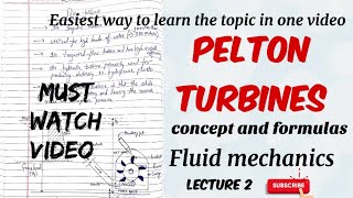 Pelton turbine | concept and formulas | fluid mechanics | Lecture 2