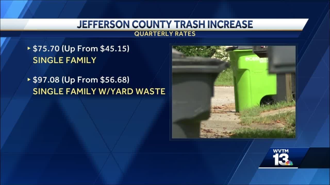 Jefferson County garbage pickup costs increase YouTube