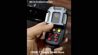 100W 7 Tone Car Truck Siren Emergency Sounds Electric Horn with Mic