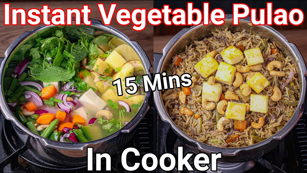 Instant Cooker Vegetable Paneer Pulao in 15 Mins - New Easy Way   Perfect Lunch Box Pulao Rice
