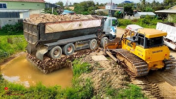 Perfect Starting Over Project! Large​ Soils Size Was Deleting With Trucks Dumper 25T & Dozer Erase!