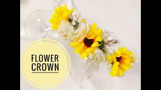 طريقه سهله لصنع تاج من الورد (طوق ورد )How to make a flower crown/Diy