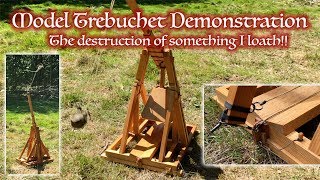 My model trebuchet in action with a surprise target!