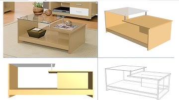 How to make a modern coffee table design  - sketchup + vray 5.2