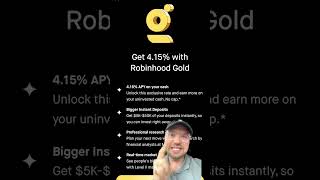 Robinhood Gold 4.15% interest on cash but is it worth it? #shorts #brendanevan #savingsaccount