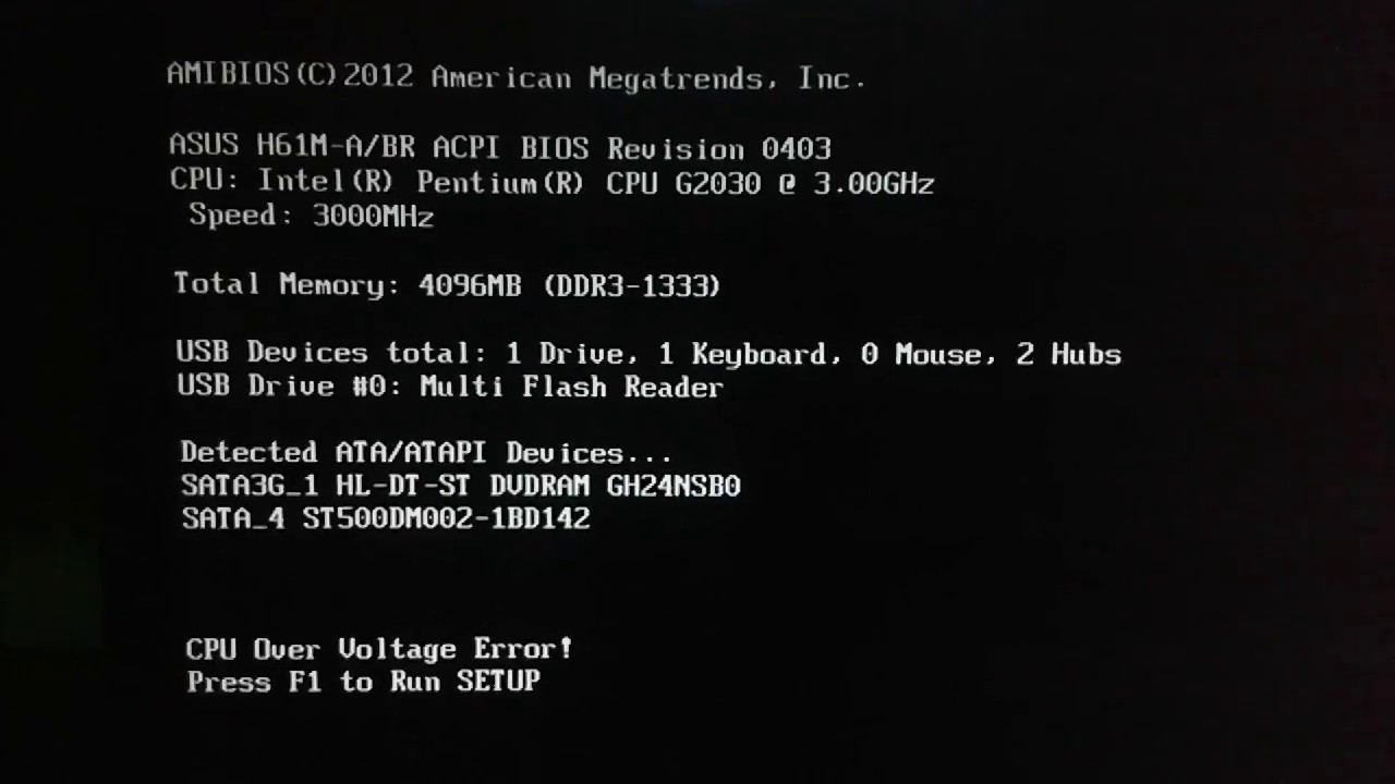 'CPU Over Voltage Error F1', SOLUÇÃO DESSE PROBLEMA DE INICIALIZAÇÃO