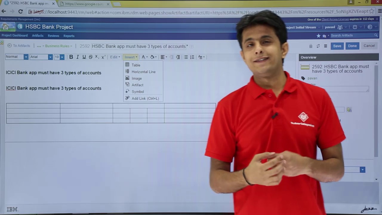 IBM RDNG - Insert Elements in Artifact - YouTube