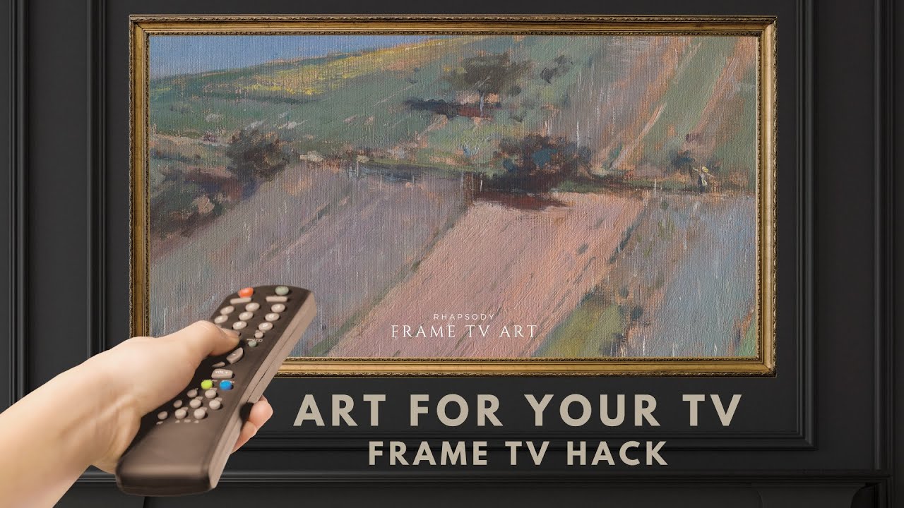 Frame TV Art Screensaver 4K. Vintage Pastel Landscape Painting Wallpaper Background. No Sound