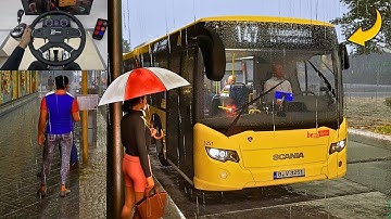 The Bus - Most Realistic Heavy Rain Bus Ride | Steering Wheel Gameplay