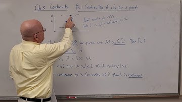 Real Analysis I (lec. 3.1.A) Continuity of a Function at a Point