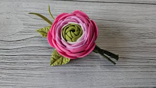 :     1 .  MC DIY Ranunculus brooch from foamiran.