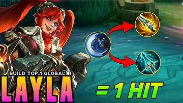 WTF DAMAGE!! LAYLA NEW BEST BUILD 1 HIT 2024😈!! BUILD TOP GLOBAL LAYLA 2024 GAMEPLAY!!! - Mlbb