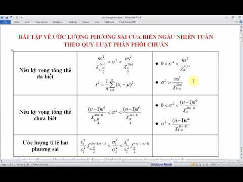 Bài tập Tìm khoảng tin cậy của Phương sai của Biến ngẫu nhiên tuân theo quy luật phân phối chuẩn