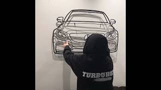 Wir fertigen dein Auto als Metall Silhouette an.