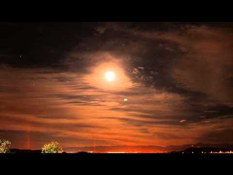 Short wide angle Lunar Eclipse in cirrus clouds timelapse V10488