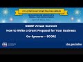 Sba how to write a grant proposal for your business  cosponsor  score  she boss talk