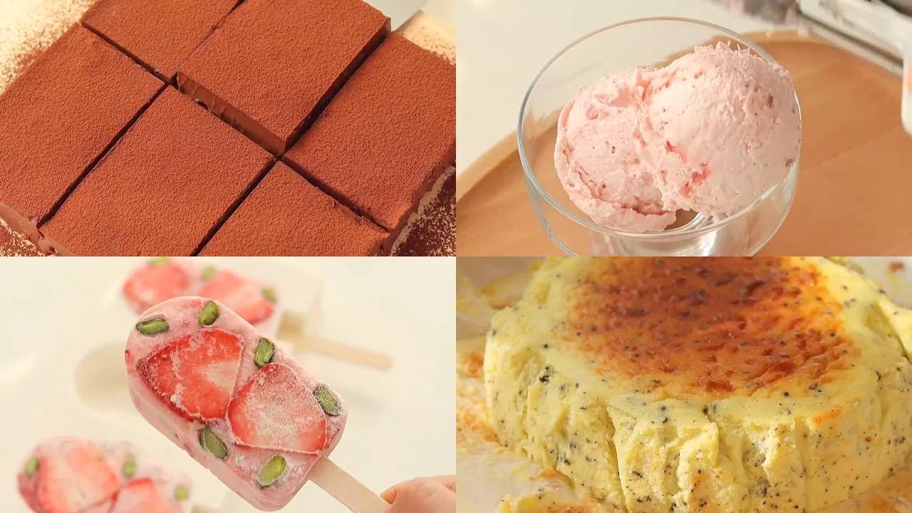 Satisfying Relaxing Video|Low-calorie strawberry ice cream Recipe|Asmr|Tiktok