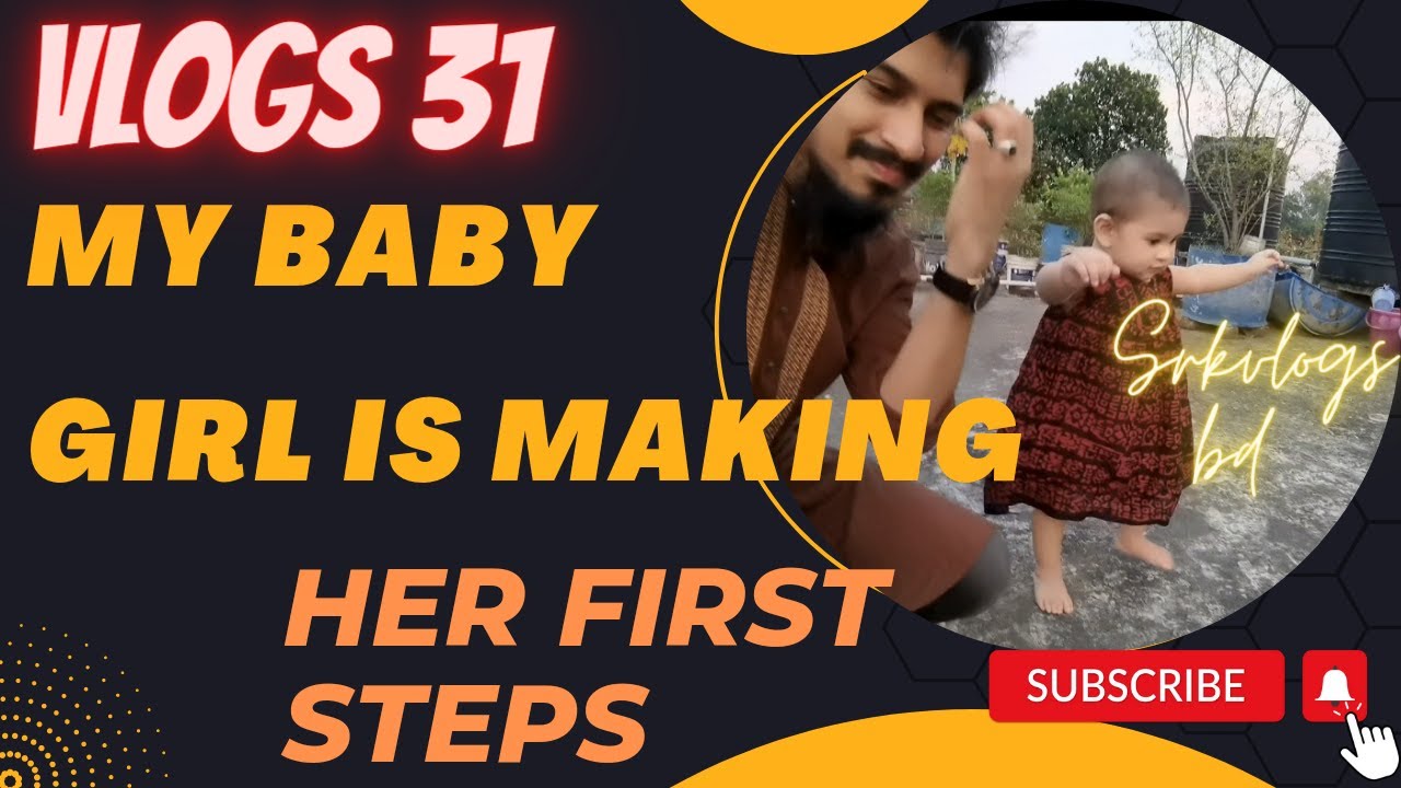 My Baby girl is making her first steps||walking learn from father|| Srk vlo...