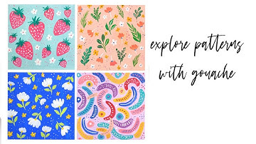 Exploring gouache - Patterns + bonus video on making quick repeat patterns and mockups on procreate