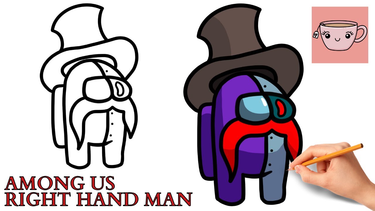 How To Draw Among Us Right Hand Man Skin | Easy Step By Step Drawing