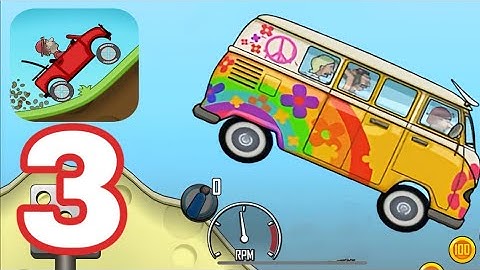 Hill climb: gameplay walkthrough part 3 with hippie van (iOS & Android)