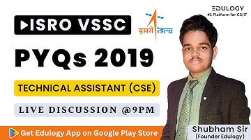ISRO Computer Science Previous Year Questions | VSSC Technical Assistant 2019 #isropreviousyearpaper