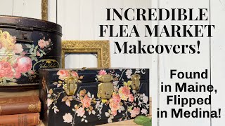 Flea Market Finds in Maine, Flipped in Medina! Vintage Makeovers with IOD Transfers and GOLD!!!
