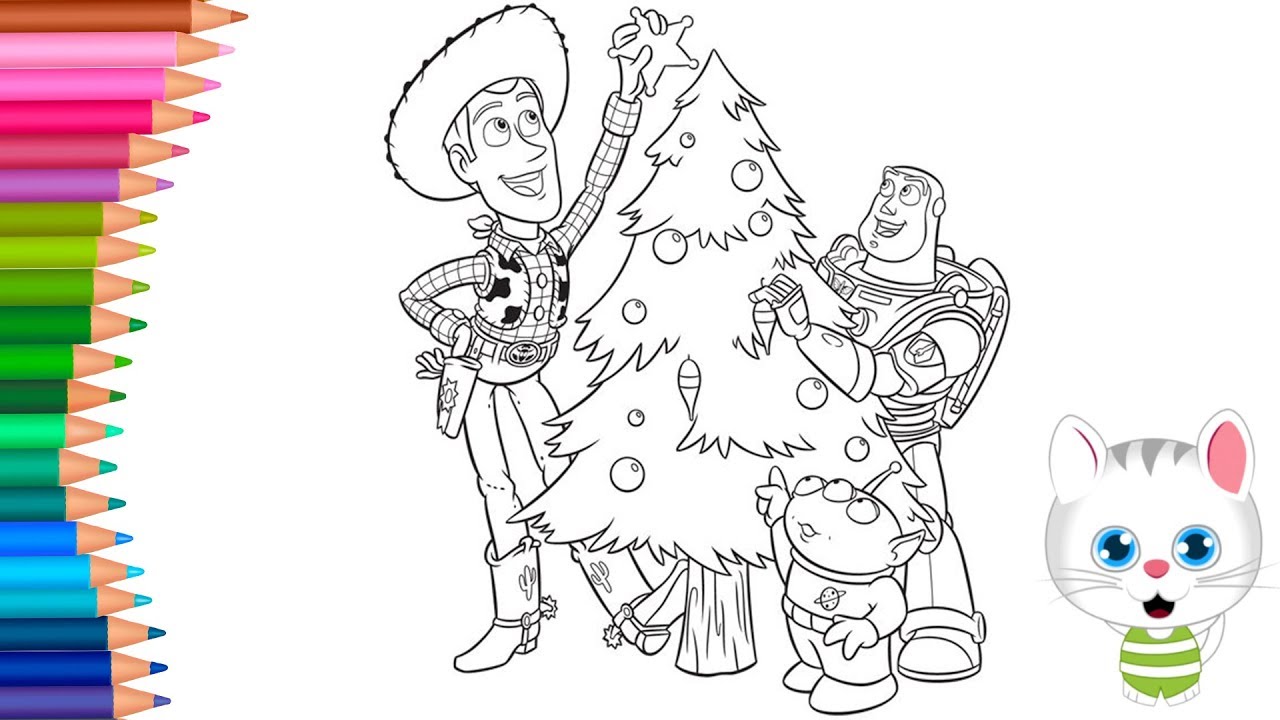 Dibujar y Colorea Toy Story con arbol de navidad | Dibujos Para Niños con  MiMi | Aprender Colores - thptnganamst.edu.vn