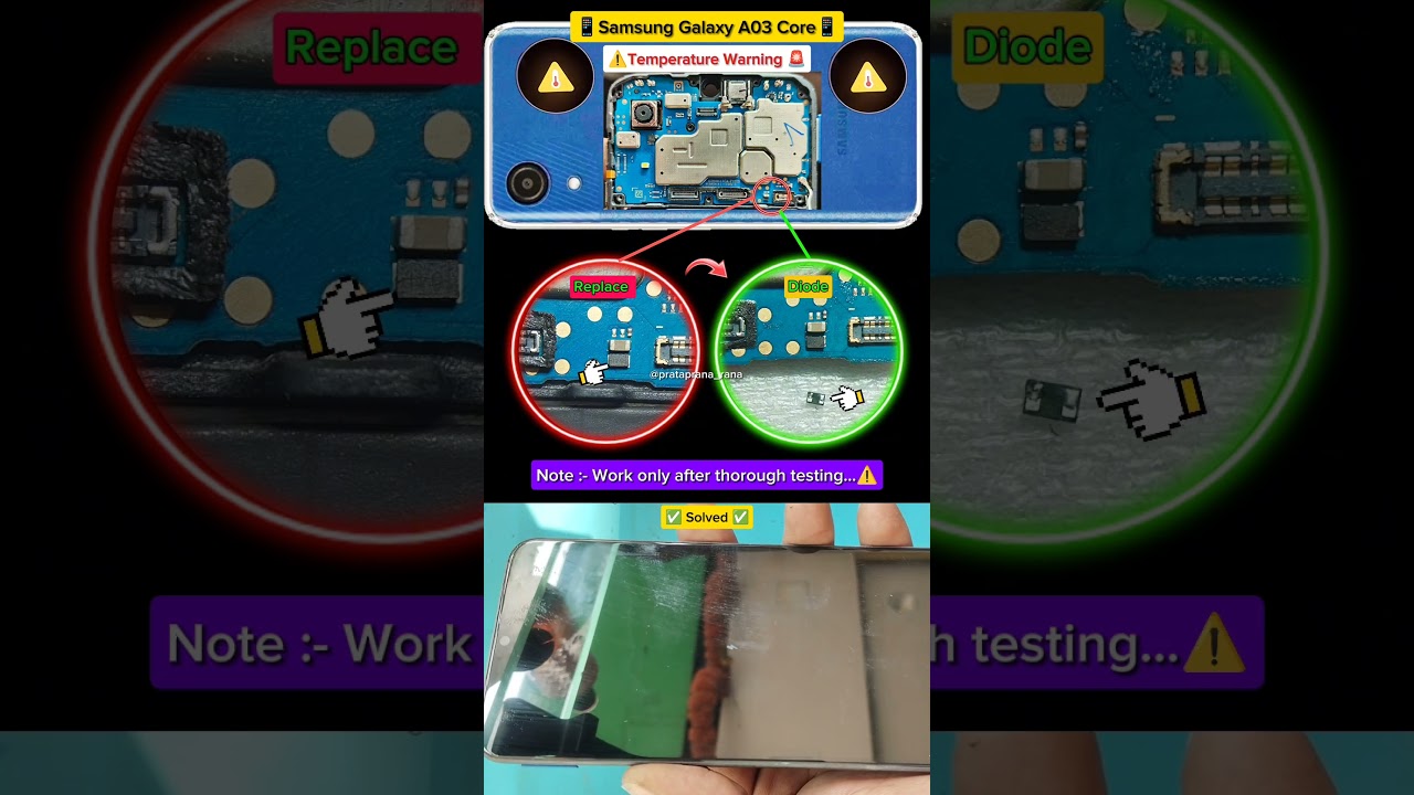 Samsung Galaxy A03 Core 📱 Temperature warning ⚠️🚨 Solution ✅