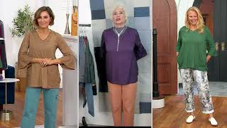 LOGO by Lori Goldstein Distressed Cotton V-Neck Top on QVC