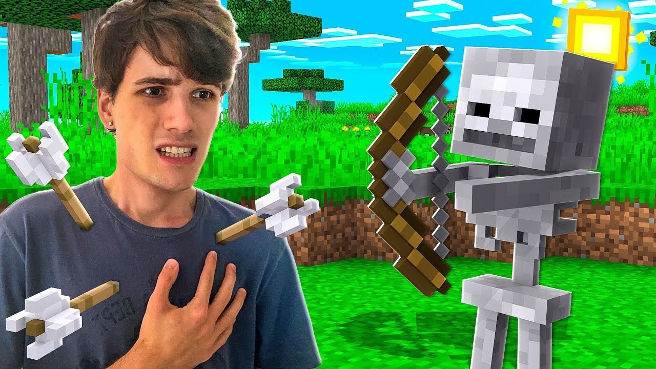 FUI ATACADO POR UM ESQUELETO ! - MINECRAFT MUNDO DA AVENTURA #1 (NOVA SÉRIE)