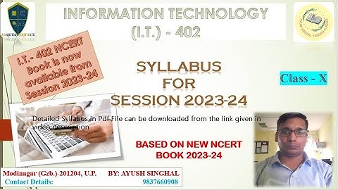 IT Syllabus Session 2024-25 || Information Technology (402) || Class-10|| By Ayush Singhal