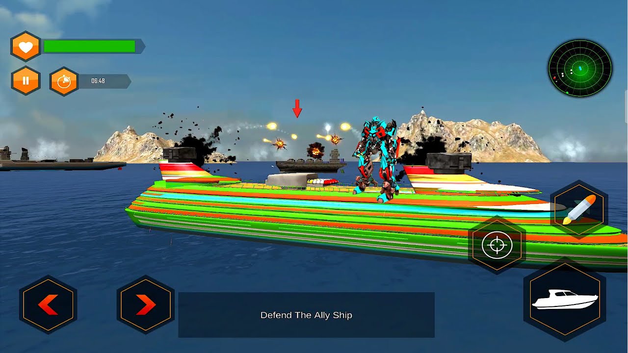 Robot Cruise Ship Transform Robot Shooting Games android gameplay