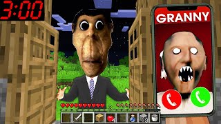 DON'T CALL TO OBUNGA & GRANNY in MINECRAFT Minions The man in window Scooby Craft