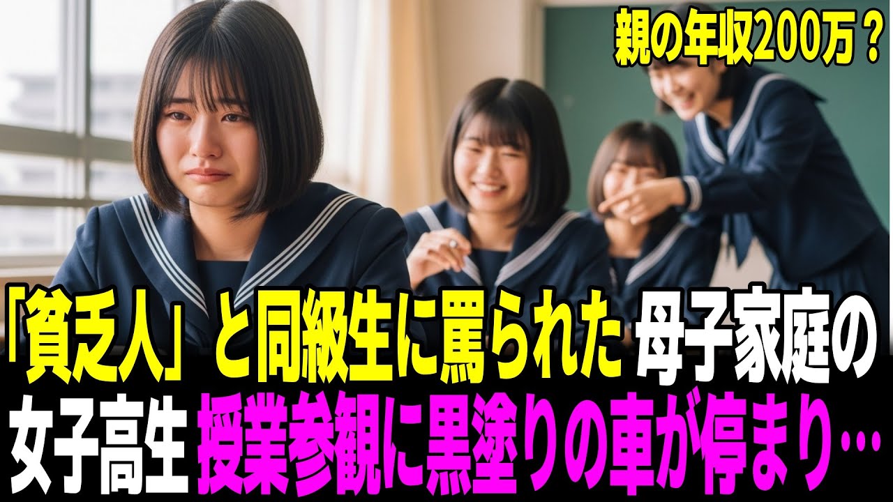 「貧乏人」と同級生に罵られた母子家庭の女子高生。授業参観に黒塗りの車が停まり…