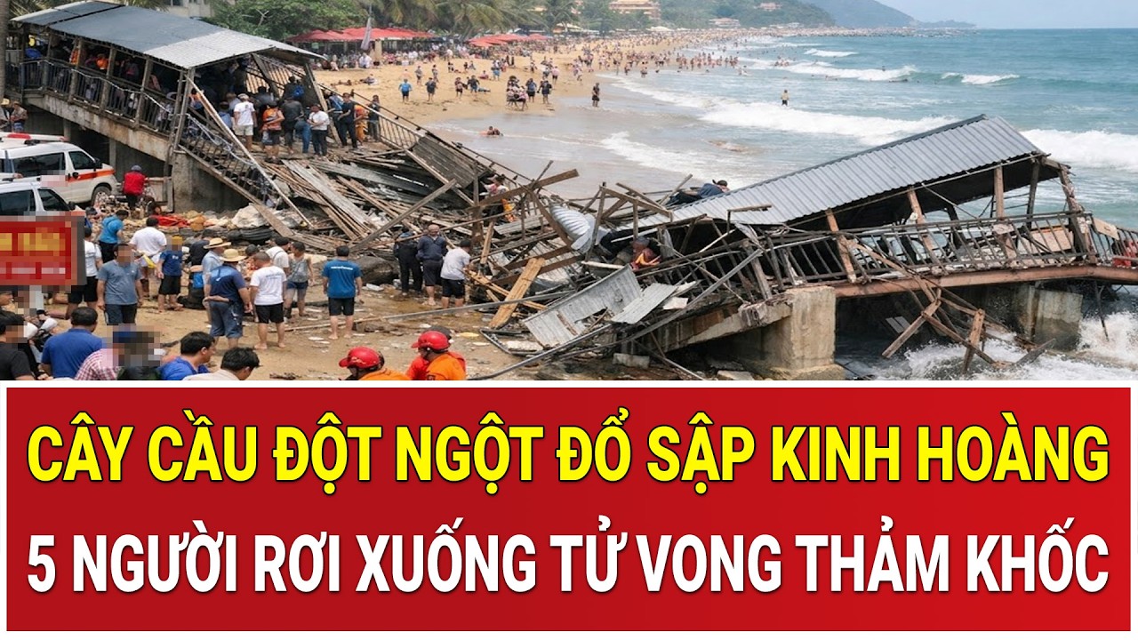 BẢN TIN CHIỀU 4/3: Cây cầu đột ngột đổ sập kinh hoàng, 5 người rơi xuống tử vong thảm khốc