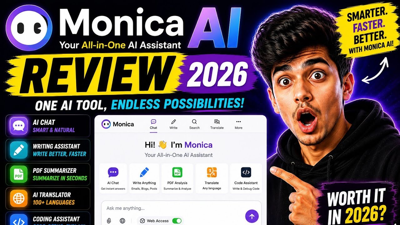 Monica AI Review 2026 | Best All-in-One AI Assistant? Full Review, Demo & Features