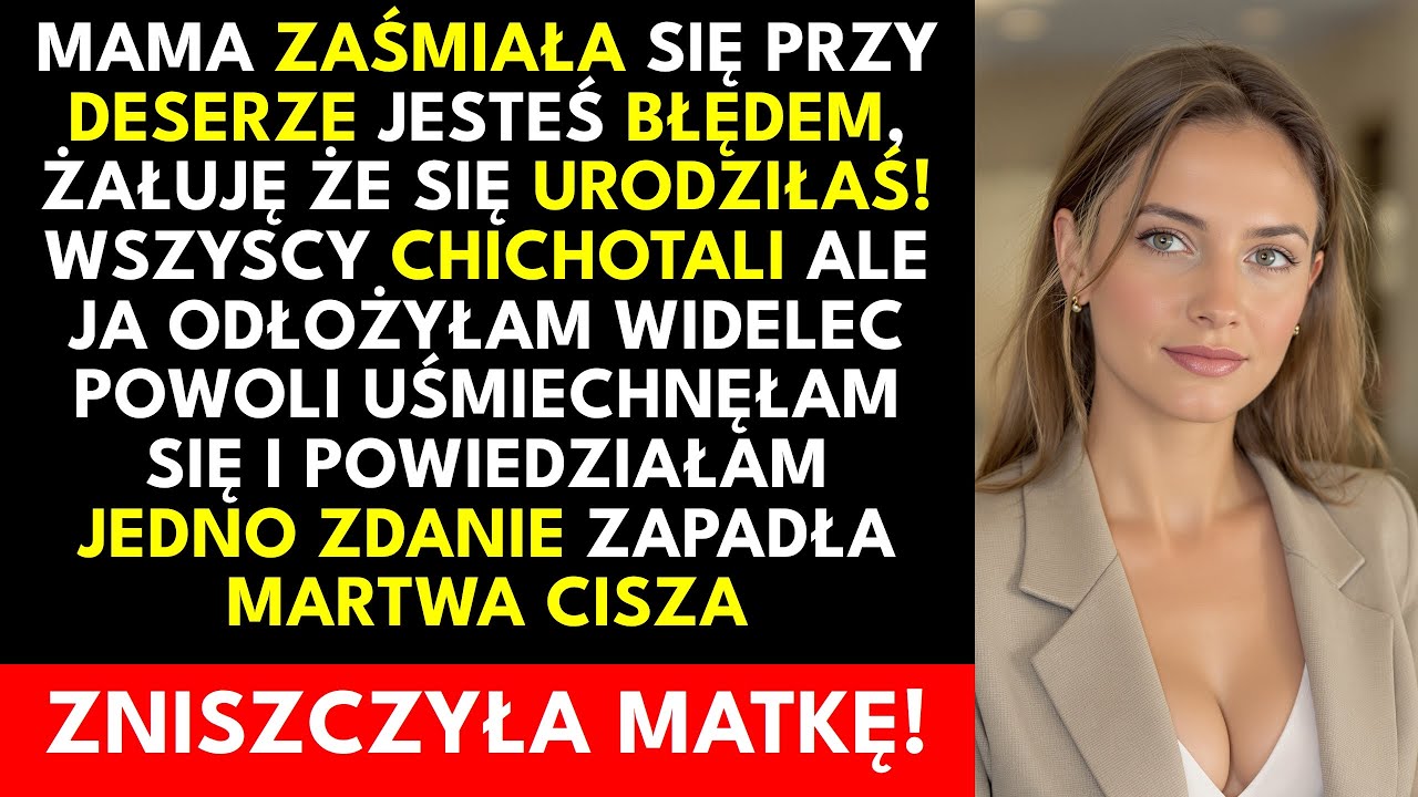 Mama nazwała mnie pomyłką przy rodzinnej kolacji — ALE gdy usłyszała moją odpowiedź...