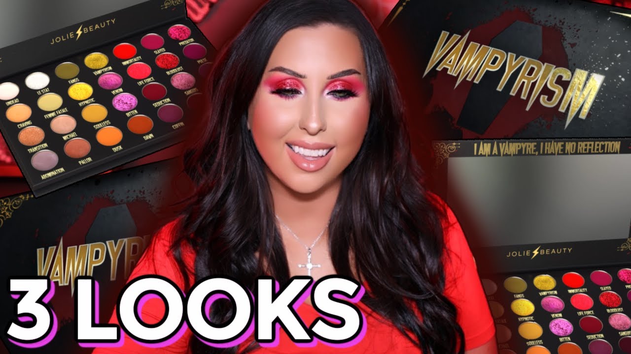 JOLIE BEAUTY VAMPYRISM PALETTE 3 LOOKS, SWATCHES, + REVIEW YouTube