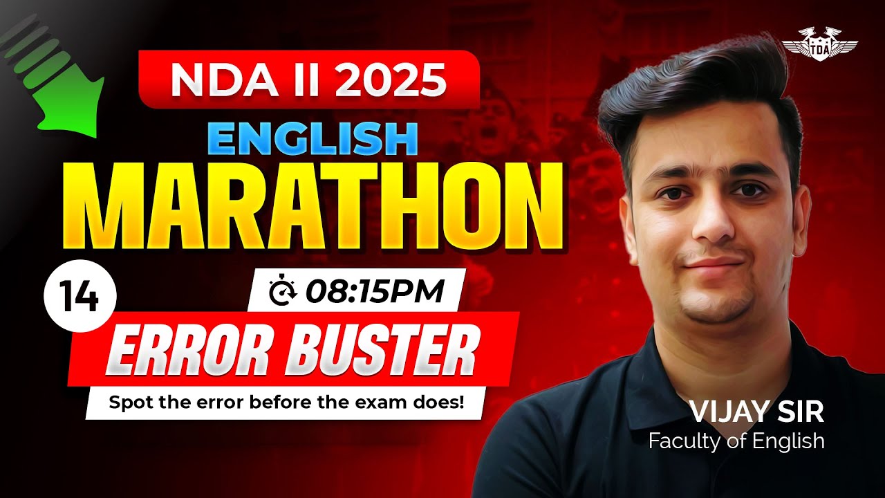 Error Buster, Error spotting ka final solution | NDA II 2025 English Marathon by Vijay Sir