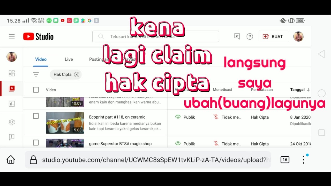 kena copyright lagi lagu dari NCS..dan masih banyak lagi.... YouTube