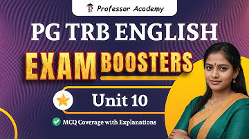 PG TRB English Exam Booster  | Unit 10 MCQ Coverage with Explanations