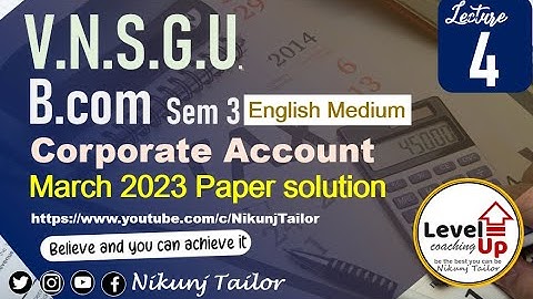 SY Bcom sem-3 | Corporate March 2023 Part 4 | VNSGU #nikunjtailor #paper_solution