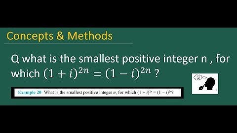 what is the smallest positive integer n , for which (1+i)^2n= (1−i)^2n ?