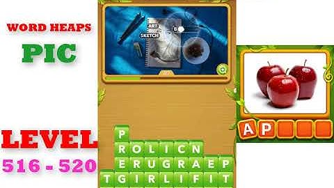 Word Heaps: Pic Puzzle Level 516 - 520 | All Answers | Walkthrough