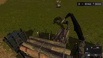 Farming Simulator 17 loading 5m logs on center mount trailer